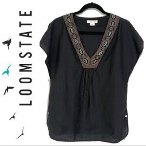 Loomstate Organic Cotton Beaded Embellished Top Size S